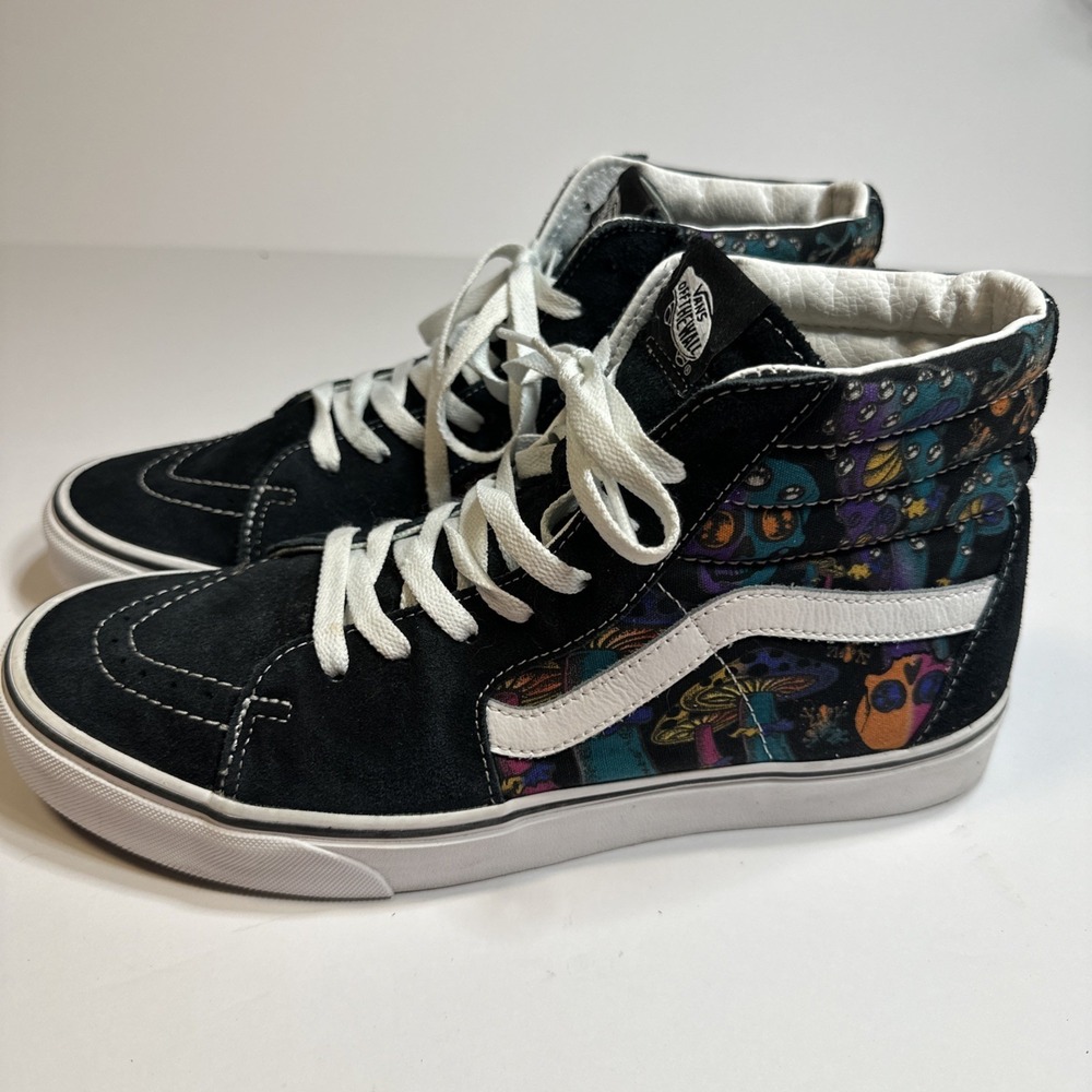 Vans Off The Wall Men's 10.5 Trippy Drip High Top Shoe Skulls Mushroom Skater
